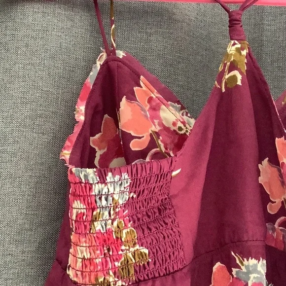 💥 American Eagle Outfitters purple gauze halter babydoll tiered dress Sz2 - Picture 7 of 16